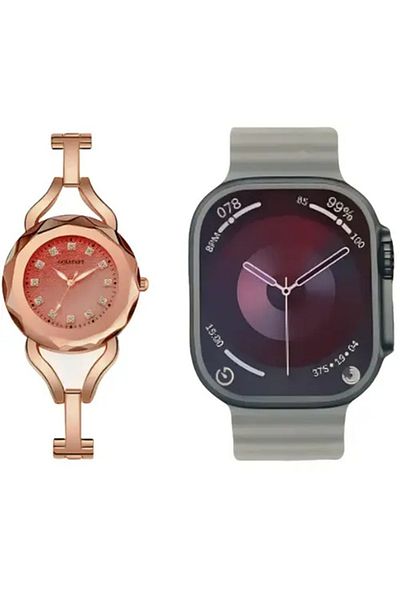 Tk Smart Family Watch Set TK600 Men's Watch + Women Iron Watch With 7 Touch And Protection Bands