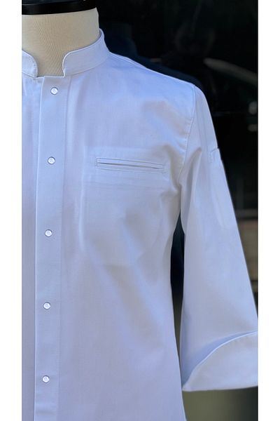 apr-10 S-91 Name Embroidered Shirt Type Men's White Chef Cook Jacket