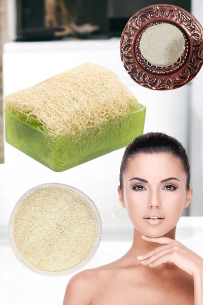 Nadom 3'lü Set Kabak Lifli Avokado Sabun Peeling Temizleme Taşı Kabak Yüz Kesesi