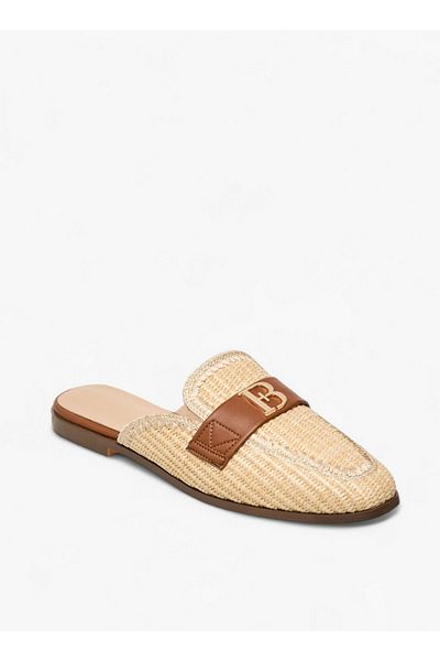 Flora Bella by Shoexpress Textured Slip-On Mules with Metal Accent