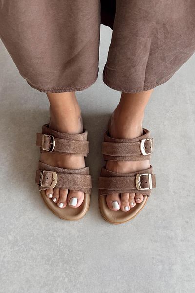 nope21shoess Peru Soil Genuine Leather Slippers