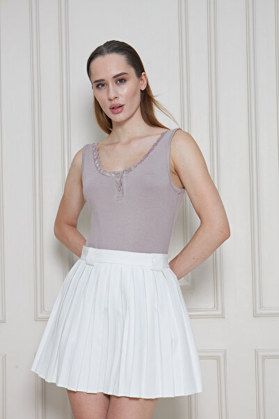 NEW LAVİVA Women's Lace Detailed Buttoned Cotton Lycra Athlete Body 700-3750