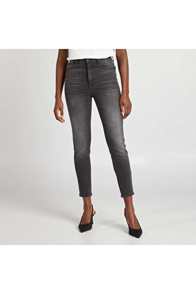 KIABI High-rise slim-fit jeans GREY