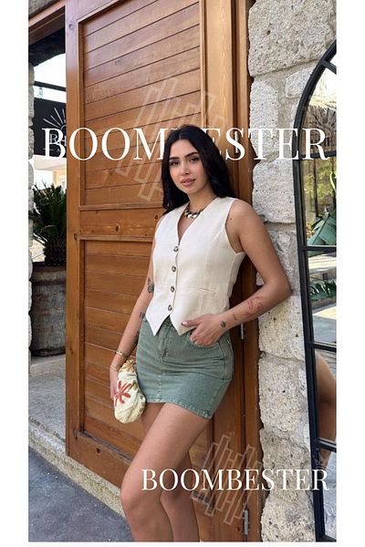 BoomBester Women's Lined Linen Flam Vest