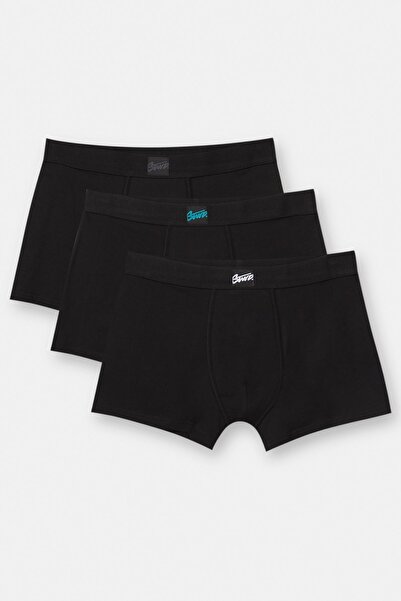 Pull & Bear 3'lü siyah STWD boxer paketi