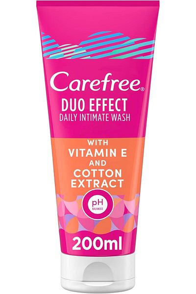 Carefree Daily Intimate Wash, Dual Effect with Cotton Extract, 200ml
