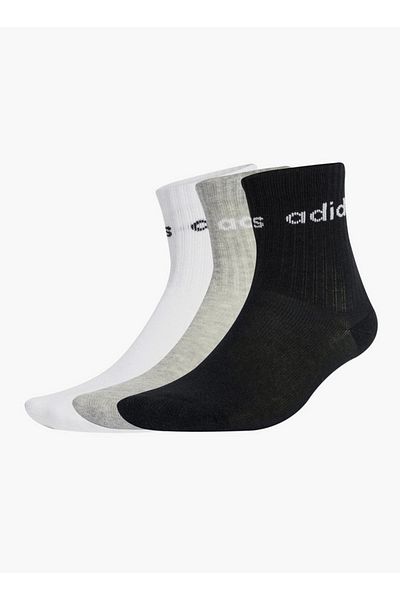 adidas Logo Print Crew Length Socks - Set of 3