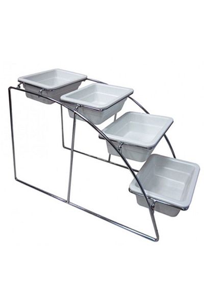Raki Suport expunere cu 3 niveluri ILSA, inox, 21,5x52,5xh32,5cm, GN 1/6