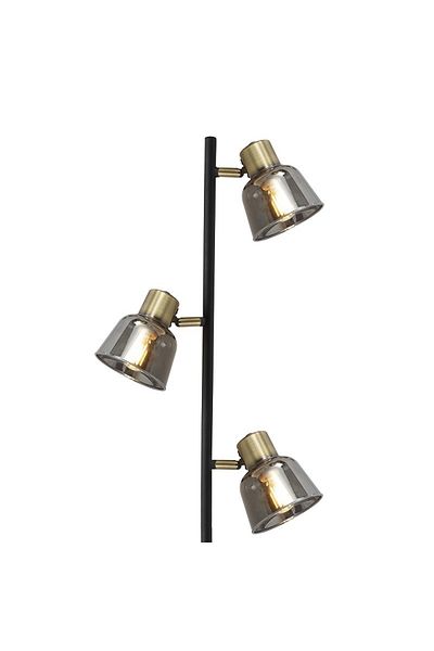 Klausen Smoky Pt3 Floor Lamp With Switch, 3xe14, Black Brass, Ip20,