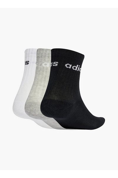 adidas Logo Print Crew Length Socks - Set of 3
