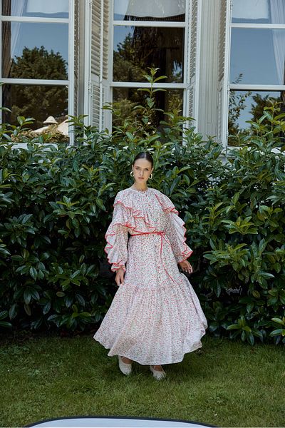 NUR KALAY COLLECTION FLOWER PATTERNED DRESS