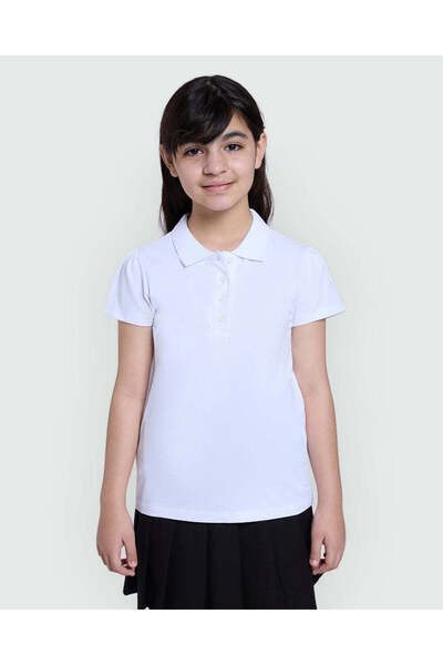 Ovs Girls’ Short Sleeve Polo In Bright White