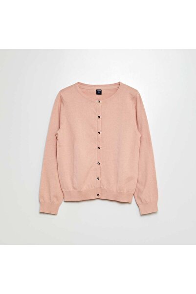 KIABI كارديجان محبوك سادة باللون الوردي