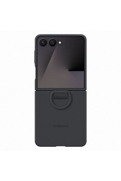 Samsung Flip7 Ring Case (Silicone) - Black