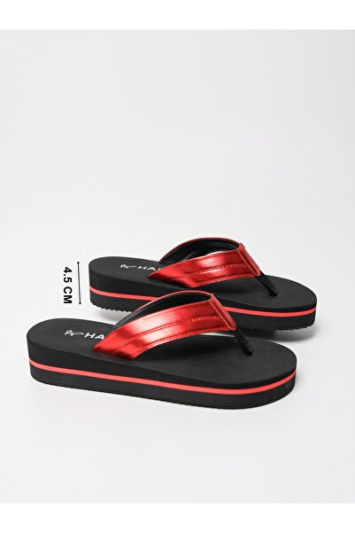 HANOX Viola Black Wedge Heel Women's Flip Flops Beach Slippers Flip Flops (4.5) cm