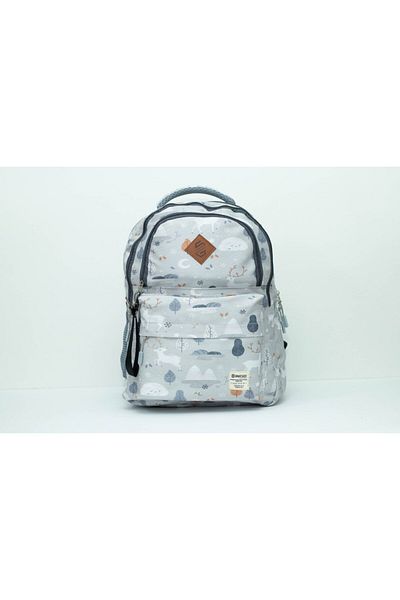 Smart Gate SG-9145 School Carrying Tree Leafs Backpack With USB Port 15.6 Beige