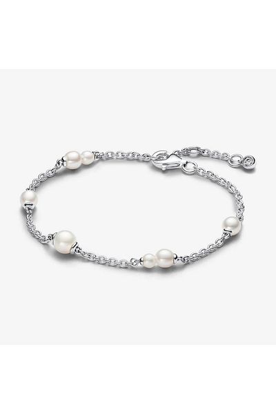 Pandora Classic chain bracelet with freshwater pearls 925 Silver - 18cm
