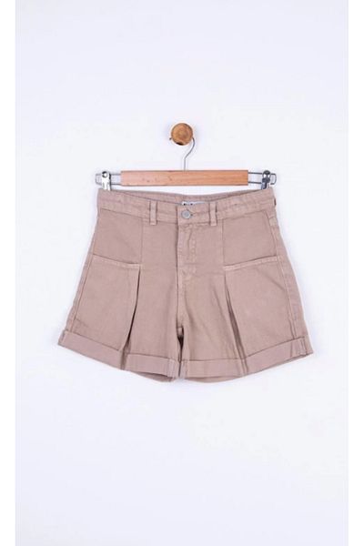 NK PANTALONI SCURT DE VIZON CU BUCĂȚI DE PIELE PENTRU FETE
