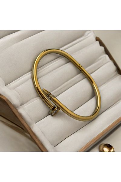 İNN JEWELLERY Steel Cuff Bracelet Anti-Tarnish Anti-Allergic Nail Figure (2 Years Importor Warranty)