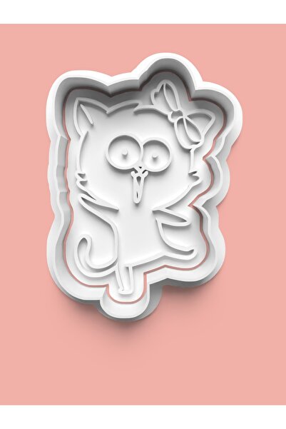 AKTASTORE قالب كوكيز على شكل قطة مضحكة - نمط لطيف لعجينة السكر 0429-4