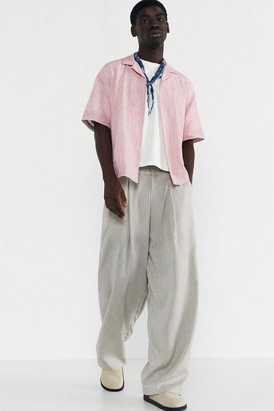 Pull & Bear Pink short sleeve shirt with print