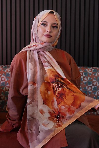 AFVENTE Magnolia Flower Pattern Puppy Soft Cotton Shawl