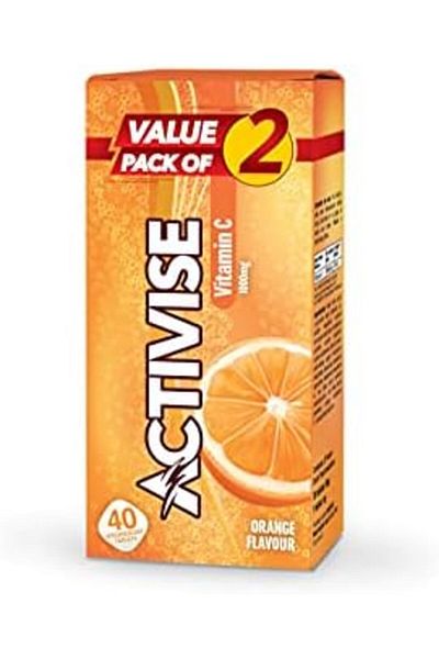 Activist Activise Vitamin C 1000Mg Effervescent Tablet Orange Flavour, Pack Of 40