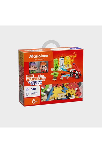 Marioinex Construction set, Firefighters on alert, 148 pieces, Mini Waffles,