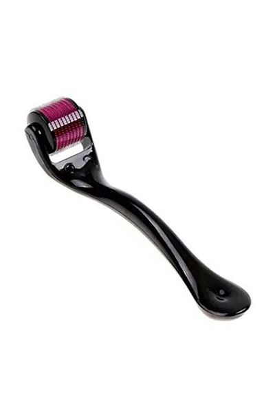 Dermaroller Derma Roller 540-Piece Needles For The Treatment Of Wrinkles, Hair Loss And Baldness Black/Pink