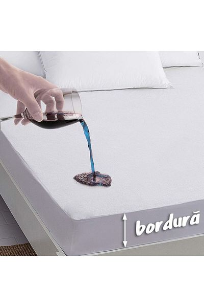 Pucioasa 100% waterproof cotton terry mattress protector, 160x200cm