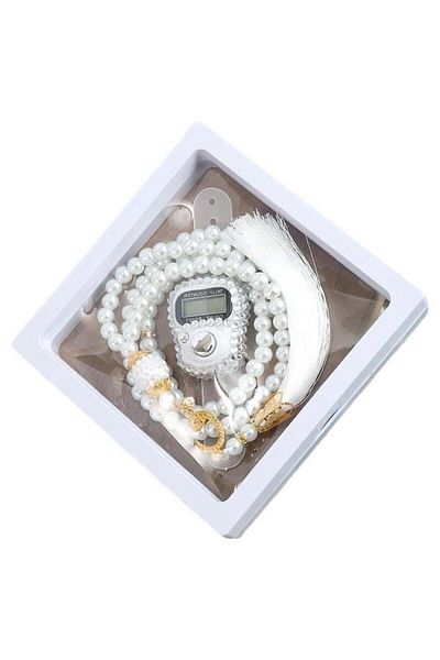 huitich Digital Elegance 99 Glass Bead Tasbeeh Gift Set with Digital Counter Assorted