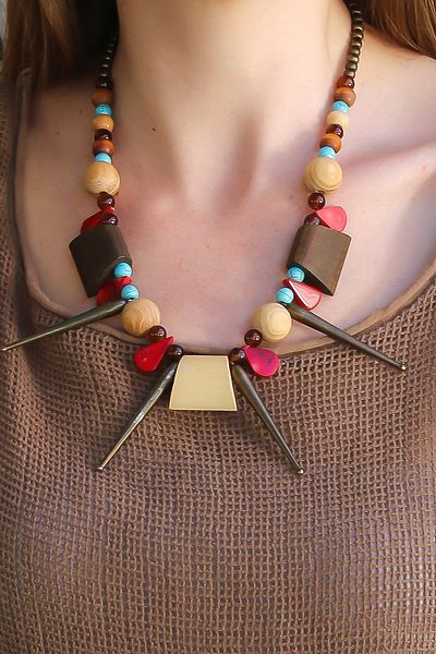Chiccy Wooden Object Design Necklace