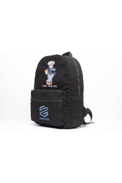 Smart Gate حقيبة ظهر للكمبيوتر المحمول SG-9255 بتصميم دب تيدي مقاس 15.6 بوصة، لون أسود