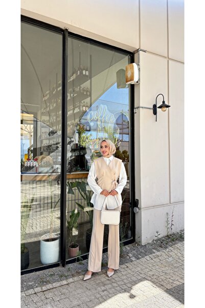 LİNA TESETTÜR Vest Pants Double Set