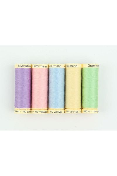 Gütermann Gutermann 100% Polyester 100m Sewing Thread Pastel Colors Set