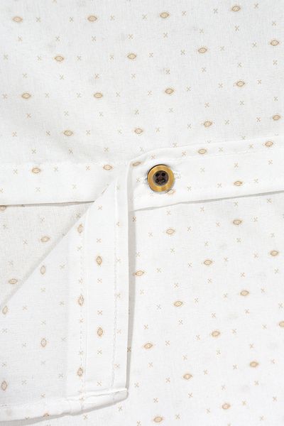 ASG TEKSTİL White Color Beige Drop Patterned Short Sleeve Children's Shirt