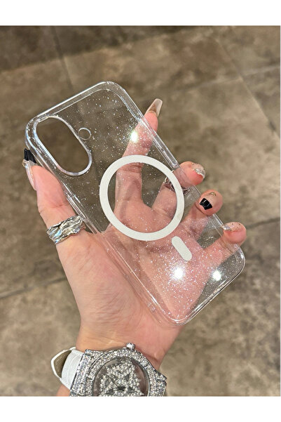 EDELFU iPhone 16 (2024) Simli Şeffaf Sert Mika iPhone Kılıf – MagSafe Uyumlu,...