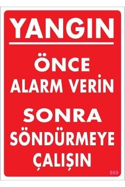 PRATİKOBA How to Fight Fire Warning Sign 25x35 CODE:869