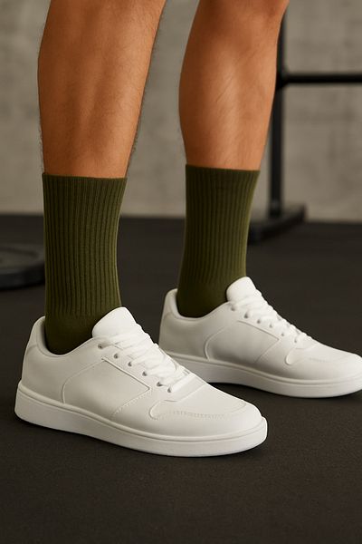 SADIK ÇORAPLARI Towel Men's Tennis Socks 12 Pairs Khaki