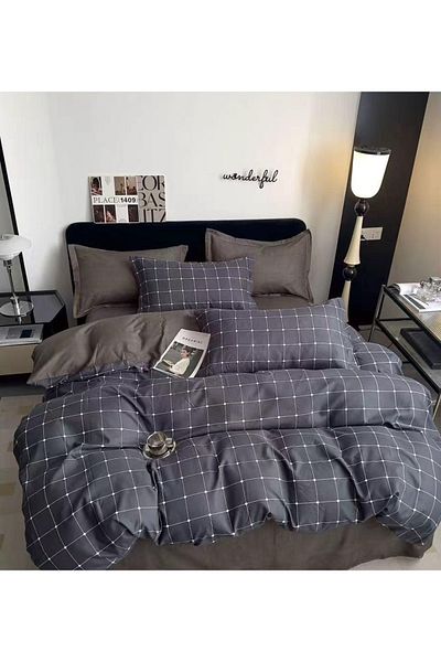 CHIRASO FINE Cotton Bedding Set, ELASTIC Sheet 180x200+25cm, Duvet Cover 200x230cm 4 Pillowcases