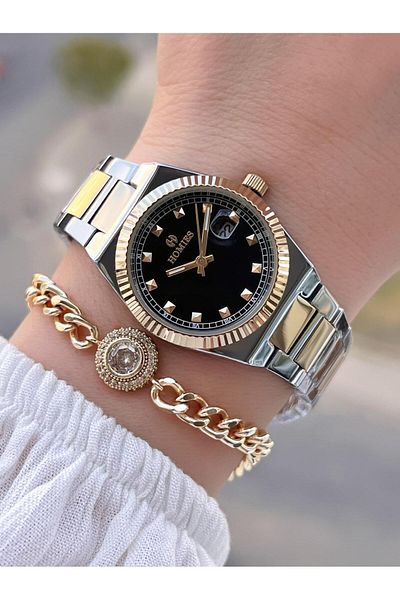Homies Steel Cord 2 Years Warranty 30 Mt Water Resistant Women Wrist Watch+Bracelet Hm.26S01.4