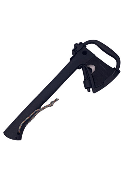 dalimag Topor de supraviețuire profesional 3 în 1, antiaderent, cuțit, fluier, negru,