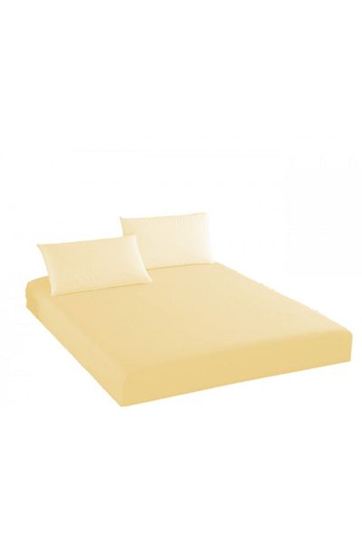 Pucioasa Knitted bed cover with elastic mattress 120x200cm, cream