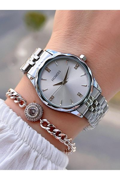 Homies Steel Cord 2 Years Warranty 30 Mt Water Resistant Women Wrist Watch+Bracelet Hm.33S01.6