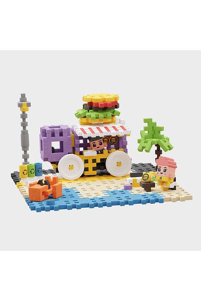 Marioinex Construction set, Food Trailer, 148 pieces, Mini Waffles,
