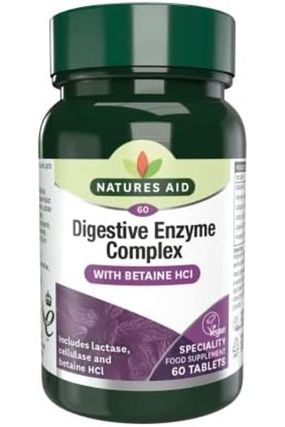 Natures Aid Digestive Enzyme Complex with Betaine HCl, 60 Tabs