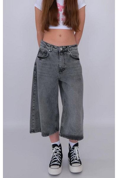 DEEFWEAR Y2K Trend Star Detail Jean Shorts Bermuda