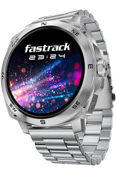 FASTRACK Radiant FX3 Smart Watch, 3.63 cm AMOLED Round Display, Bluetooth Calling, Metal Band (Silve