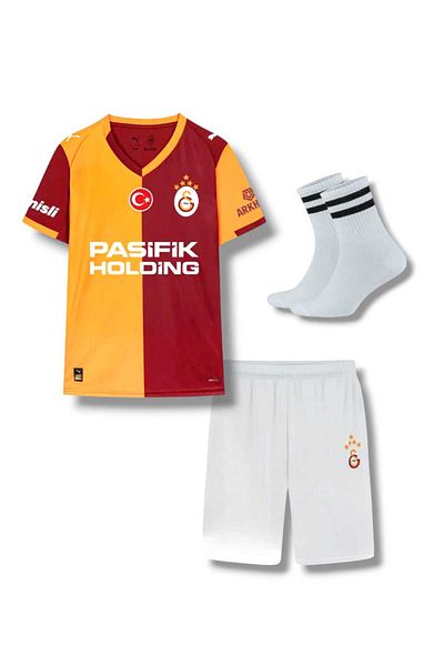 FOLKLORİST Anonymous -Yellow/Red Galatasara'Y 25/26 Kids Football Jersey Set 3 Pieces