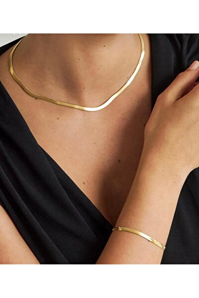 soleah Ezme İtalyan Zincir Kolye Bileklik Set